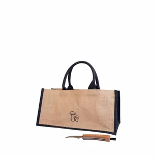 Torba z nożem do grzybów, juta, 40 x 19 x 22 cm kod: SF-5018342 + Sprawdź na SuperWnetrze.pl - Noże kuchenne - miniaturka - grafika 1
