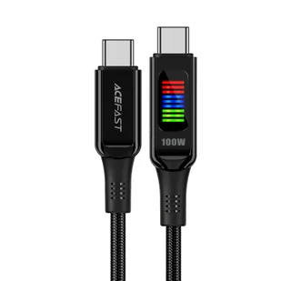Kabel przewód USB-C - USB-C 100W z wyświetlaczem 1.2m czarny - Kable USB - miniaturka - grafika 1