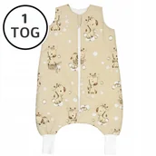 Śpiworki dla dzieci - OCIEPLANY ŚPIWOREK Z NOGAWKAMI 56-68 XS 1 TOG BAWEŁNA 100% PRODUKT POLSKI - miniaturka - grafika 1