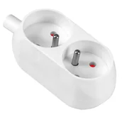 Listwy zasilające - Gniazdo przedłużacza przenośne podwójne, białe z/u 2x2P+Z 16A, GN-270 - miniaturka - grafika 1