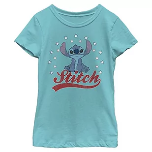 Disney Koszulka dziewczęca Stitch Americana, Tahiti Blue., M - Koszulki dla dziewczynek - miniaturka - grafika 1