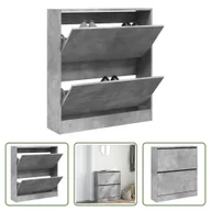 Szafki na buty - The Living Store Szafka na buty betonowa szara 80x21x87,5 cm materiał drewnopochodny - miniaturka - grafika 1