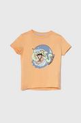 Koszulki dla chłopców - Guess t-shirt bawełniany dziecięcy kolor pomarańczowy z nadrukiem - miniaturka - grafika 1