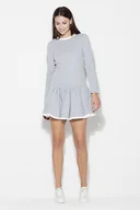 Sukienki - Dresowa sukienka z marszczeniem na dole | Szara XL - miniaturka - grafika 1