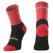 Skarpetki kolarskie - Skarpetki rowerowe KROSS Loony Mid ( 36-38) Czarno-czerwony - miniaturka - grafika 1