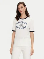 Koszulki i topy damskie - Tommy Hilfiger T-Shirt Varsity Ringer WW0WW42585 Biały Regular Fit - miniaturka - grafika 1