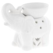 Świeczniki - Biały Kominek Zapachowy Z Ceramiki - Słoń Elante 14 Cm - miniaturka - grafika 1