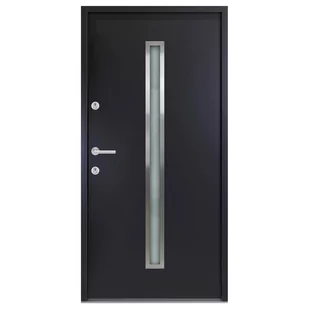 Drzwi wejściowe, antracytowe, 100x200 cm, aluminiu - Zabezpieczenia dla dzieci - miniaturka - grafika 3