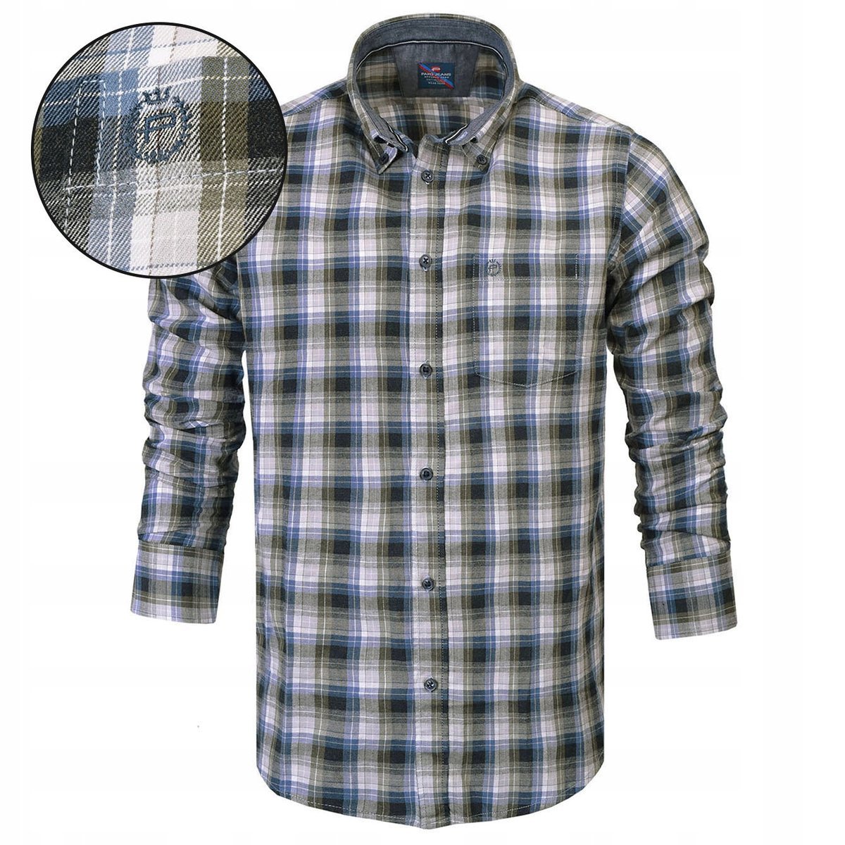 KOSZULA Męska w KRATKĘ z Długim Rękawem Bawełniana Regular Fit Pako Jeans