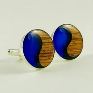 Spinki do mankietów i krawatów - Spinki - Simply Yin Yang - Blue - miniaturka - grafika 1