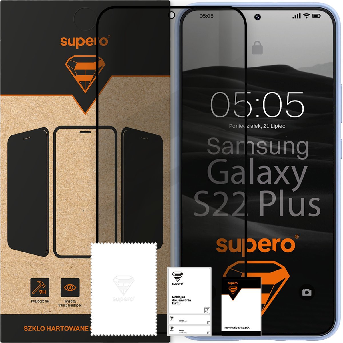Szkło hartowane prywatyzujące do Samsung S22+ Plus, ochrona na ekran, 9H