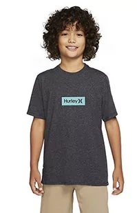 Hurley Hurley Chłopięca B O&o mała koszulka w pudełku Ss T-shirt Czarny Htr 7 Years BQ1476 - Koszulki dla chłopców - miniaturka - grafika 1