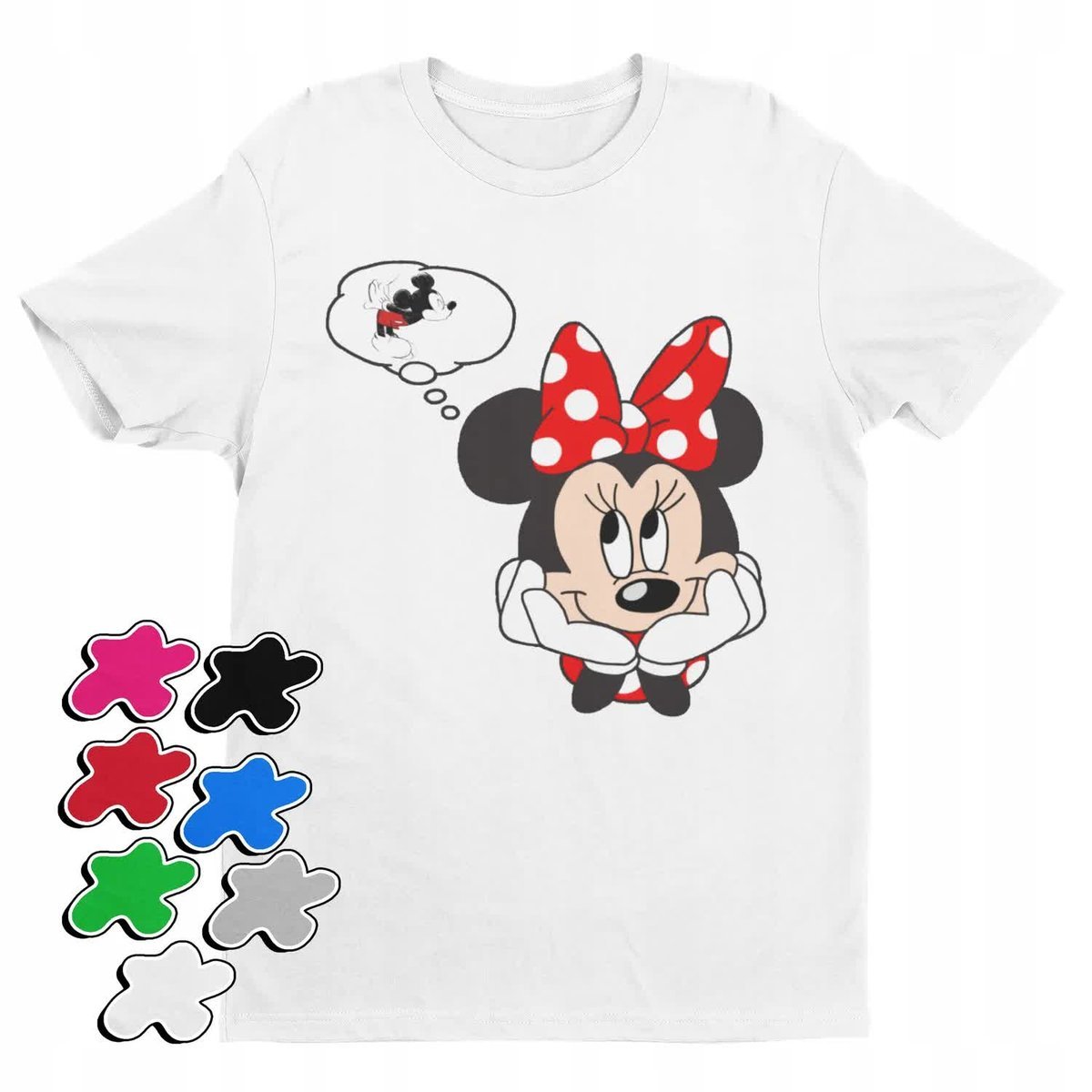 Koszulka T-Shirt Dziecięca Z Nadrukiem Myszka Miki Minnie Różne -L 146-152