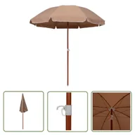 Parasole ogrodowe - The Living Store Parasol ogrodowy na stalowym słupku - 240 cm - taupe - Parasol Ogrodowy - miniaturka - grafika 1