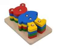 Zabawki sensoryczne - DREWNIANA UKŁADANKA SORTER DLA DZIECI MIŚ - miniaturka - grafika 1