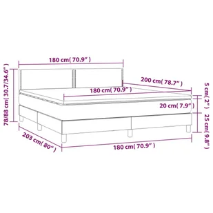 Lumarko Łóżko kontynentalne z materacem i LED, biała ekoskóra 180x200cm - Łóżka - miniaturka - grafika 9