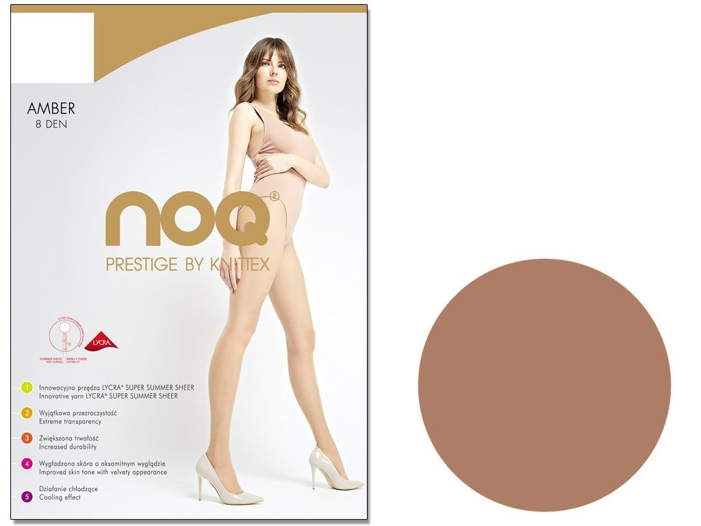 Rajstopy Cienkie Gładkie Amber 8 Den Golden 5