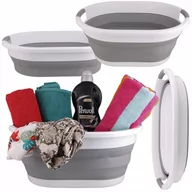 Inne artykuły do sprzątania - Kosz wolnostojący na pranie WOBELL 25l biały, odcienie szarości i srebra - miniaturka - grafika 1