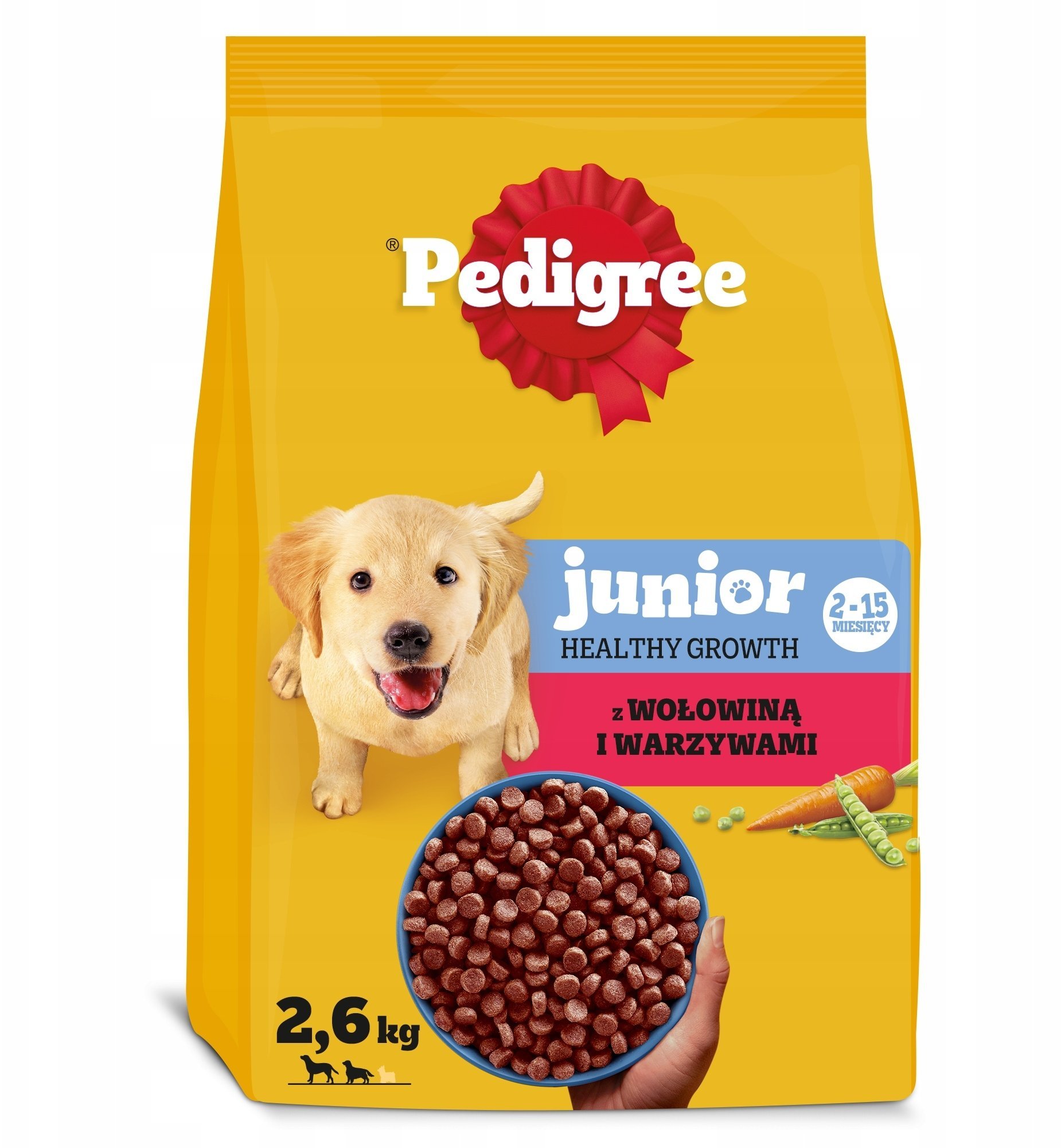 Pedigree PEDIGREE Junior sucha karma dla psa z wołowiną i warzywami 2,6kg