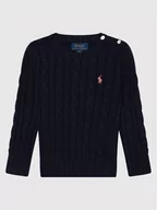 Swetry dla chłopców - Ralph Lauren Polo Sweter Cable 312737921003 Granatowy Regular Fit - miniaturka - grafika 1