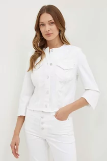 Kurtki damskie - Guess kurtka jeansowa TERESA damska kolor biały przejściowa W4GN41 D4MW4 - grafika 1