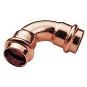 Łączniki, trójniki, kształtki - CONEX Łuk dwukielichowy, 90° 22 CU B Press - miniaturka - grafika 1