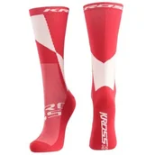 Skarpetki kolarskie - Skarpetki rowerowe KROSS Pro Hi (rozmiar S) Czerwono-biały - miniaturka - grafika 1
