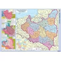 DEMART Mapa Polski - historyczna -  plansza edukacyjna na ścianę i biurko - Opracowanie zbiorowe - Mapy i plansze edukacyjne - miniaturka - grafika 1