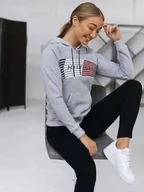 Bluzy damskie - Bluza KANGURKA  Tommy Hilfiger Damska Szara Z kapturem L - miniaturka - grafika 1