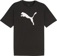Koszulki męskie - Koszulka męska Puma Team Rise Logo Jersey Cotton czarna 658705 03 S - miniaturka - grafika 1