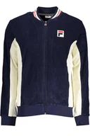 Bluzy męskie - NIEBIESKA BLUZA MĘSKA FILA Z ZAMKIEM - miniaturka - grafika 1