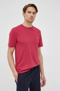 Koszulki męskie - Lyle & Scott t-shirt męski kolor różowy gładki - grafika 1