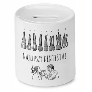 SKARBONKA DLA DENTYSTY NAJLEPSZY DENTYSTA PREZENT z Nadrukiem ze Zdjęciem - Skarbonki - miniaturka - grafika 1