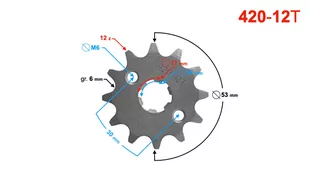 Zębatka zdawcza Moretti 12/420 - Części motocyklowe - miniaturka - grafika 2