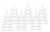 Świece - 6 x świeczki świąteczne choinka 15 cm biała - miniaturka - grafika 1