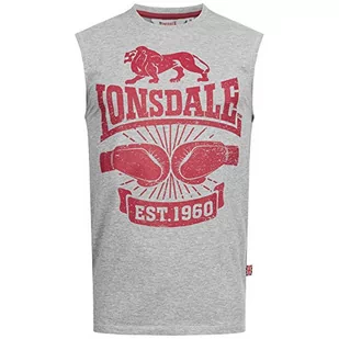 Lonsdale Męski T-shirt Cleator szary Marl Grey L - Koszulki męskie - miniaturka - grafika 1