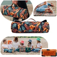 Koce piknikowe - Koc mata piknikowy plażowy na biwak 200x150cm BANZ Jungle leaf - miniaturka - grafika 1