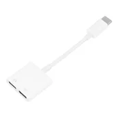 Adaptery i przejściówki - Adapter Hf/Audio + Ładowanie Usb-C Do Usb-C Biały Box - miniaturka - grafika 1