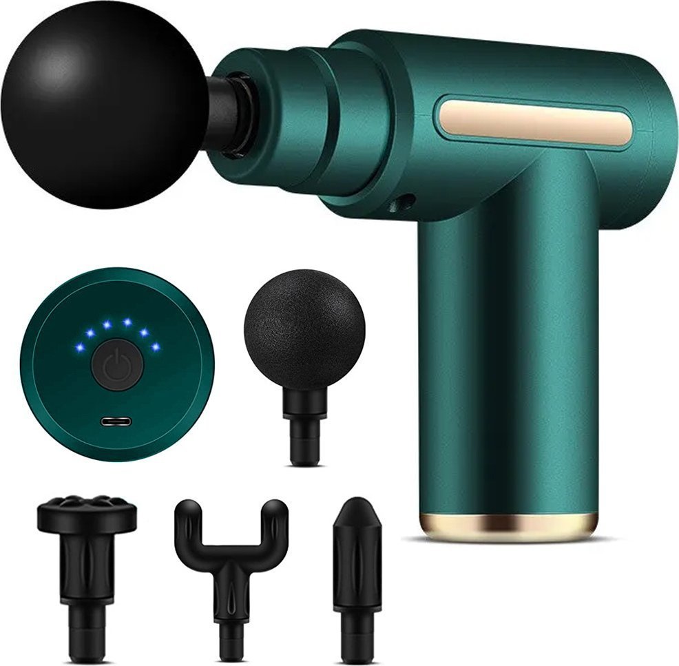 Verk Pistolet do masażu masażer do pleców ciała mocny massage gun pro końcówki