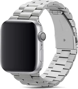 PASEK DO ZEGARKA APPLE WATCH 42/44/45mm SE/9/8/7/6/5/4/3/2/1 SREBRNY +ETUI - Akcesoria do smartwatchy - miniaturka - grafika 1