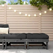 Pufy i podnóżki - vidaXL Podnóżki ogrodowe z poduszkami, 2 szt., szare, drewno sosnowe - miniaturka - grafika 1