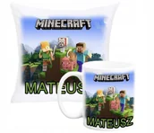 Gadżety dla niej i dla niego - ZESTAW PODUSZKA + KUBEK Prezent MINECRAFT CREEPER GRA+ IMIĘ 42 - miniaturka - grafika 1