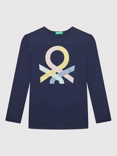 United Colors Of Benetton Bluzka 3I9WC105Q Granatowy Regular Fit - Bluzy dla chłopców - miniaturka - grafika 1