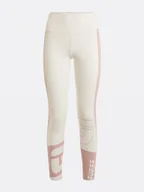 Spodnie sportowe damskie - Damskie legginsy treningowe GUESS CATHERINE LEGGING 4/4 - kremowe/ecru - miniaturka - grafika 1