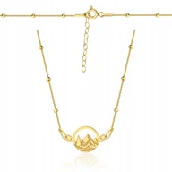 Naszyjniki - Złoty naszyjnik kulkowy CELEBRYTKA góry grawer - miniaturka - grafika 1