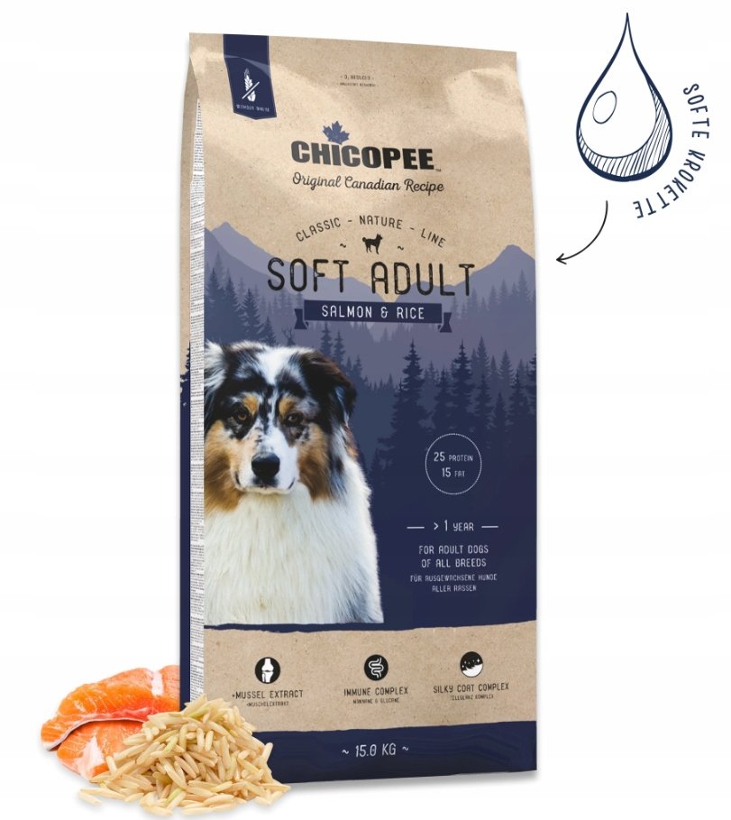 Chicopee Classic Nature Soft Adult Salmon & Rice łosoś 15 kg