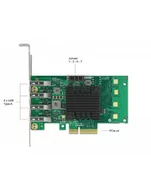 Akcesoria do komputerów stacjonarnych - Delock PCIe x4>4x ext USB 3.0 Quad C.LP - miniaturka - grafika 1