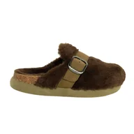 Klapki i japonki damskie - Klapki damskie Scholl Ivy Big Buckle skórzane z futerkiem zielone -36 - miniaturka - grafika 1