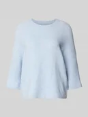 Swetry damskie - Sweter z dzianiny o kroju oversized z rękawem o dł. 3/4 model ‘SIMONI’ - miniaturka - grafika 1