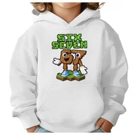 Bluzy dla dziewczynek - BLUZA DZIECIĘCA Z KAPTUREM 67 SIX SEVEN VIRAL 122-128 DLA DZIECKA PREZENT - miniaturka - grafika 1